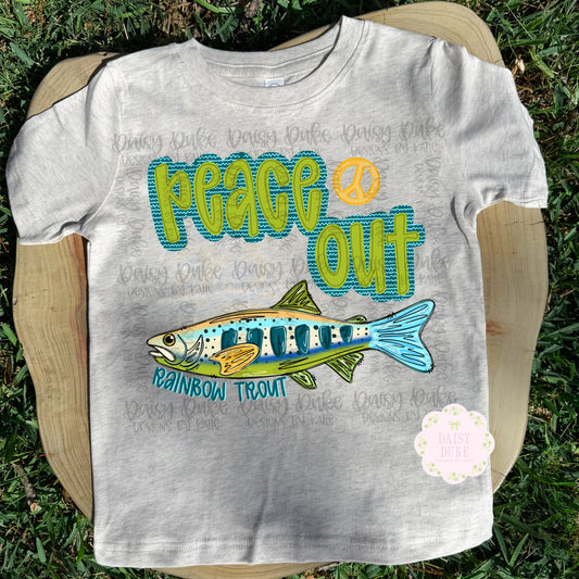 Peace Out Rainbow Trout - Blue