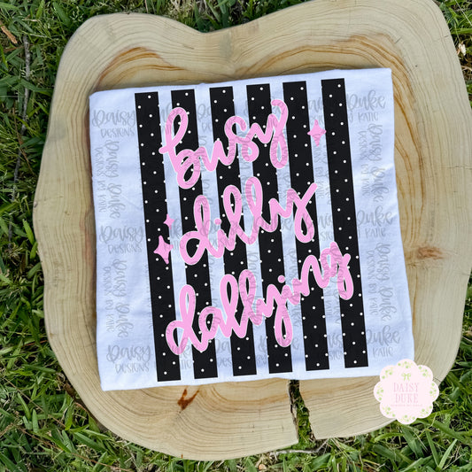 Busy Dilly Dallying - polka dots