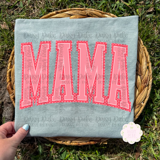 Mama Varsity Check - Pink