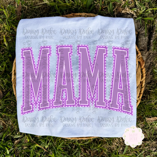 Mama Varsity Check - Purple
